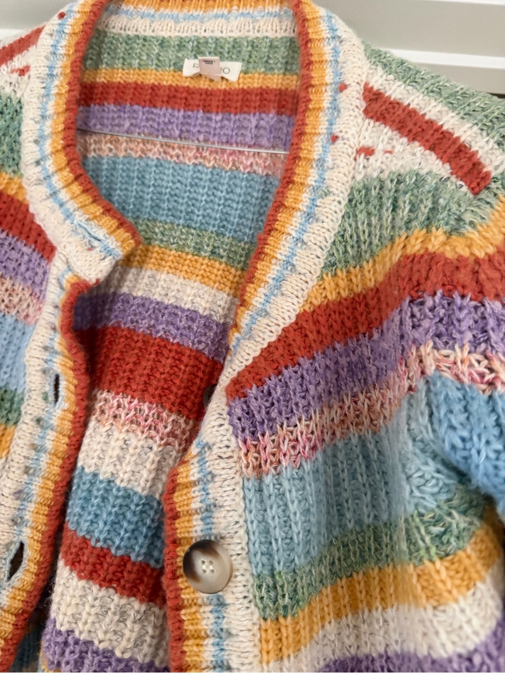 Pilcro Ribbed Multi Stripe Cardigan SZ M. NWT - Picture 5 of 12